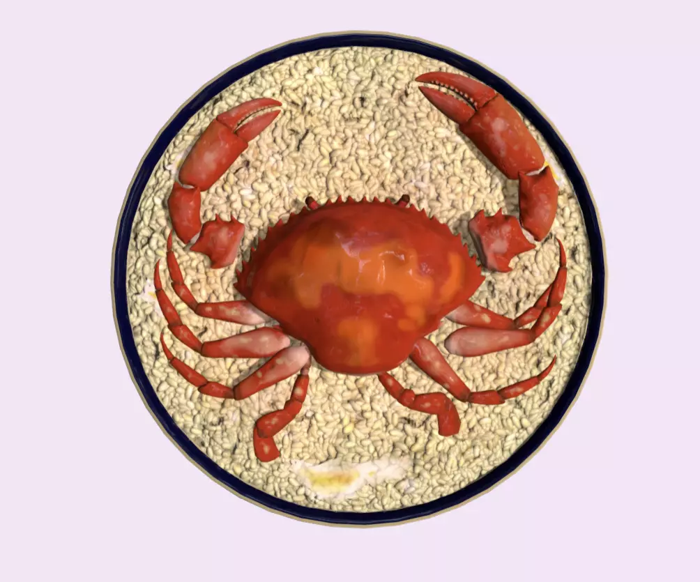 Asia food Crab Rice Low-poly 3D model