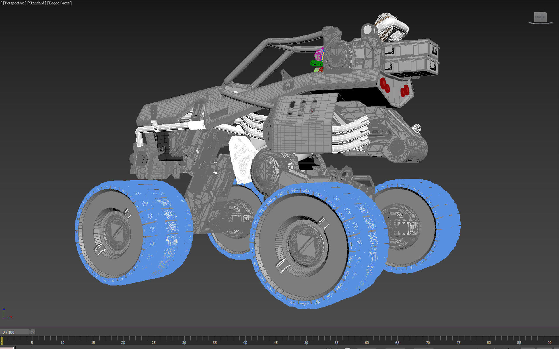 Sci-Fi Survival Monster Truck Low-poly 3D model_8