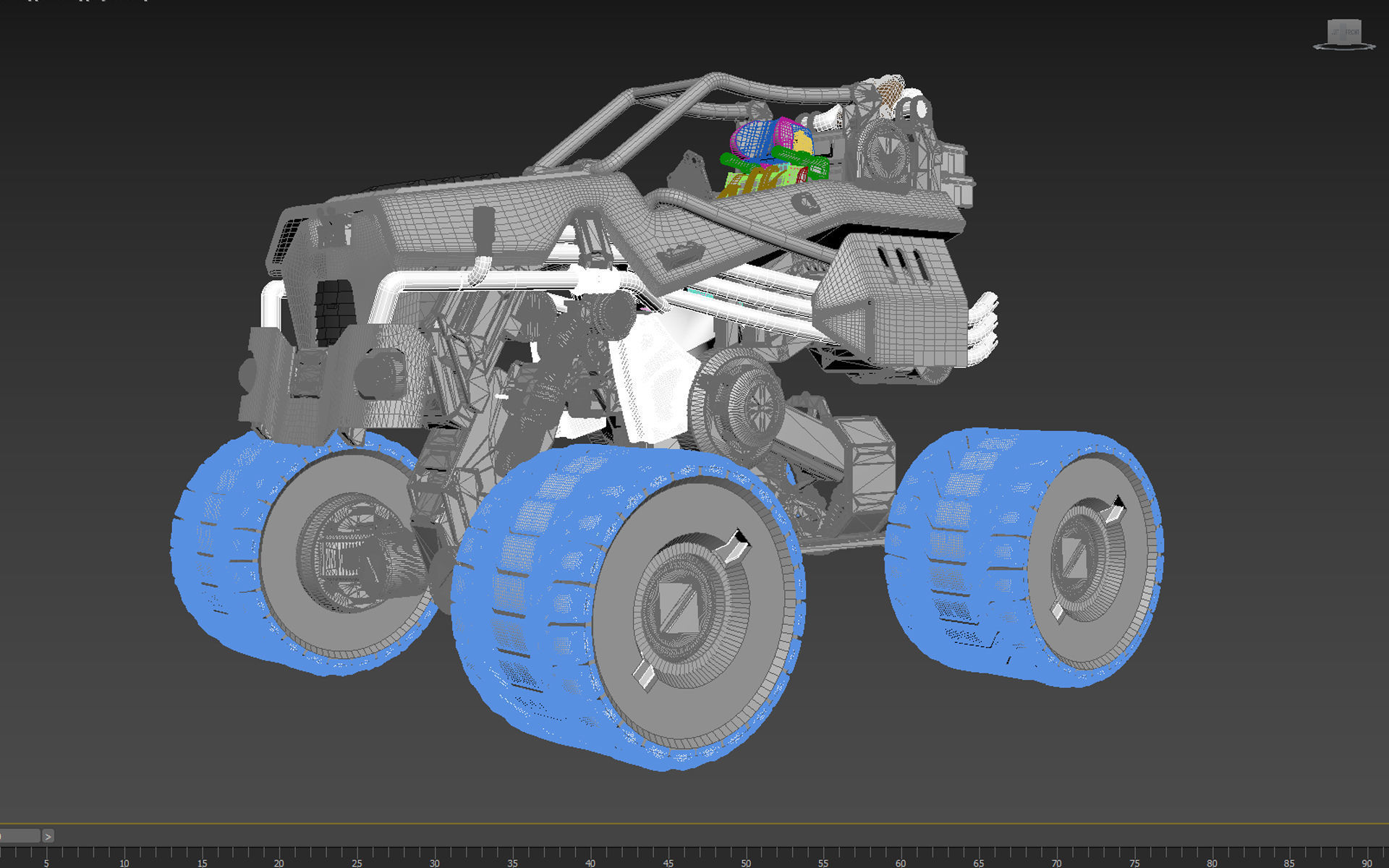 Sci-Fi Survival Monster Truck Low-poly 3D model_7