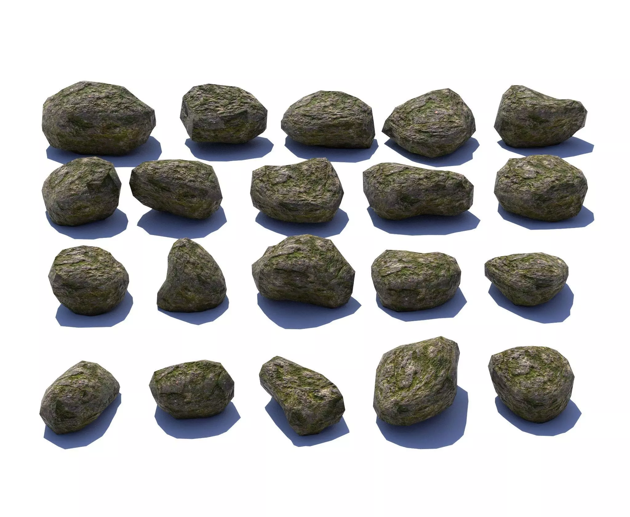 Lowpoly Rocks Pack Low-poly 3D model_0