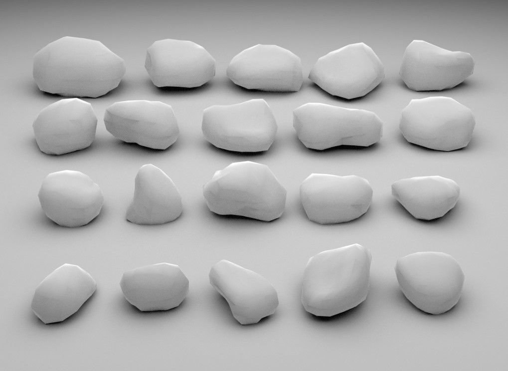 Lowpoly Rocks Pack Low-poly 3D model_6