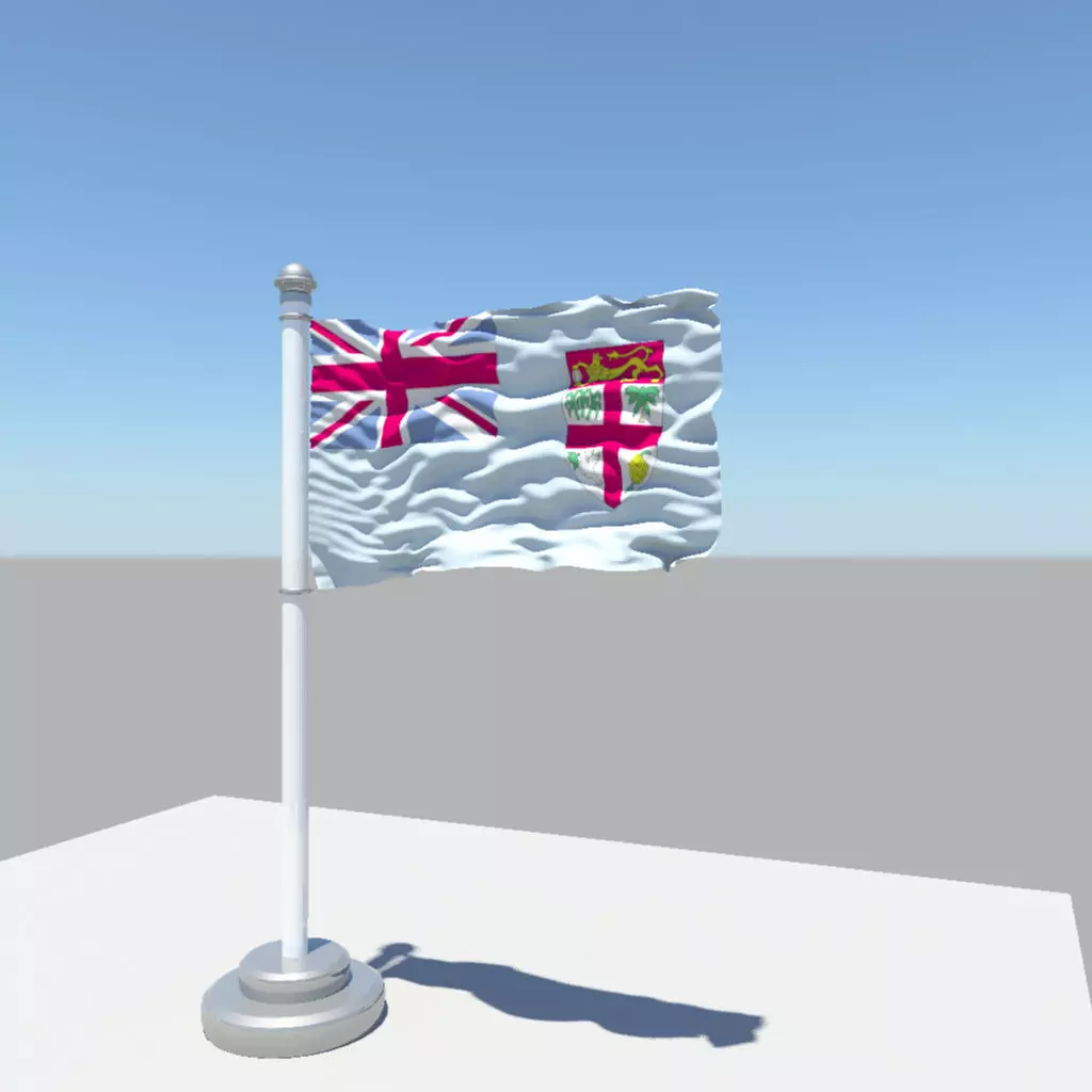 Fiji flag 3D model_0