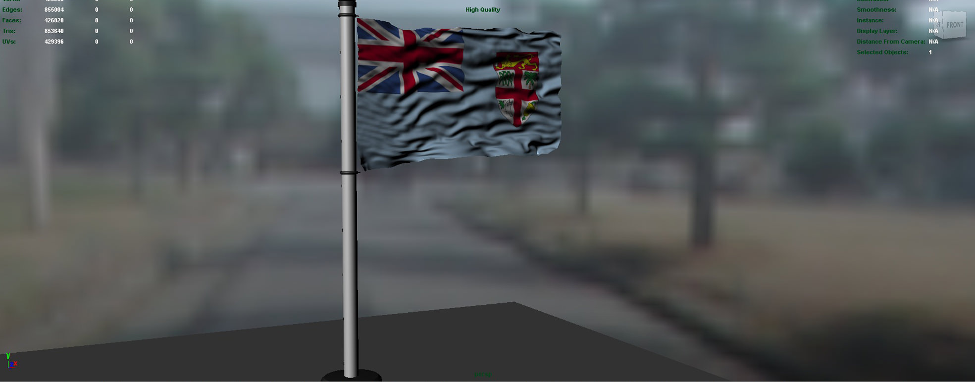 Fiji flag 3D model_2