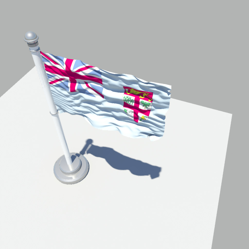Fiji flag 3D model_1