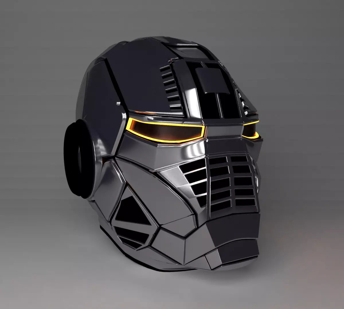 3D Sci-fi space helmet Low-poly 3D model_0