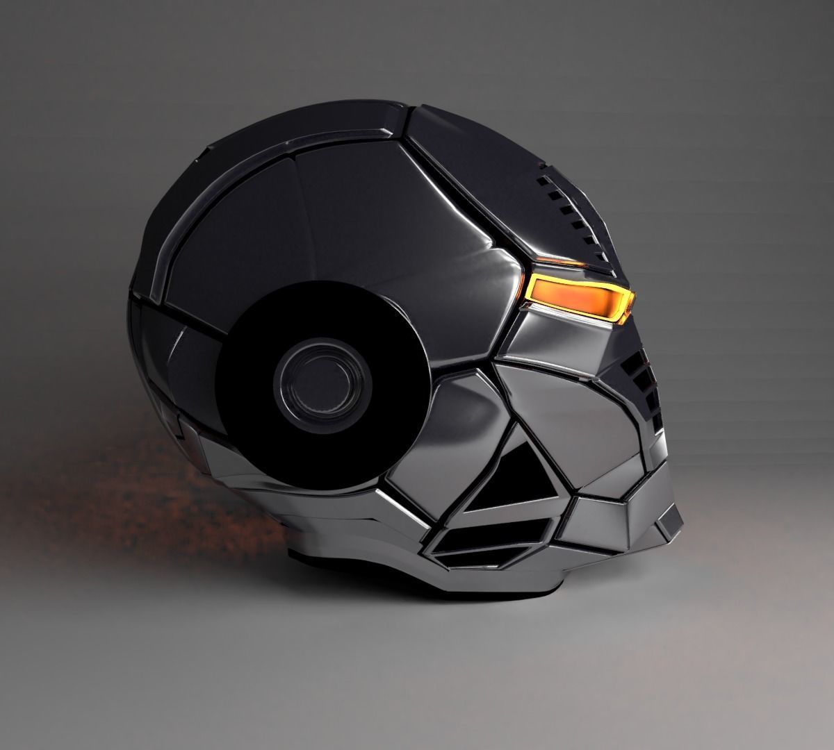 3D Sci-fi space helmet Low-poly 3D model_3