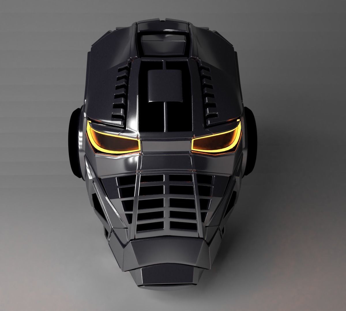 3D Sci-fi space helmet Low-poly 3D model_1