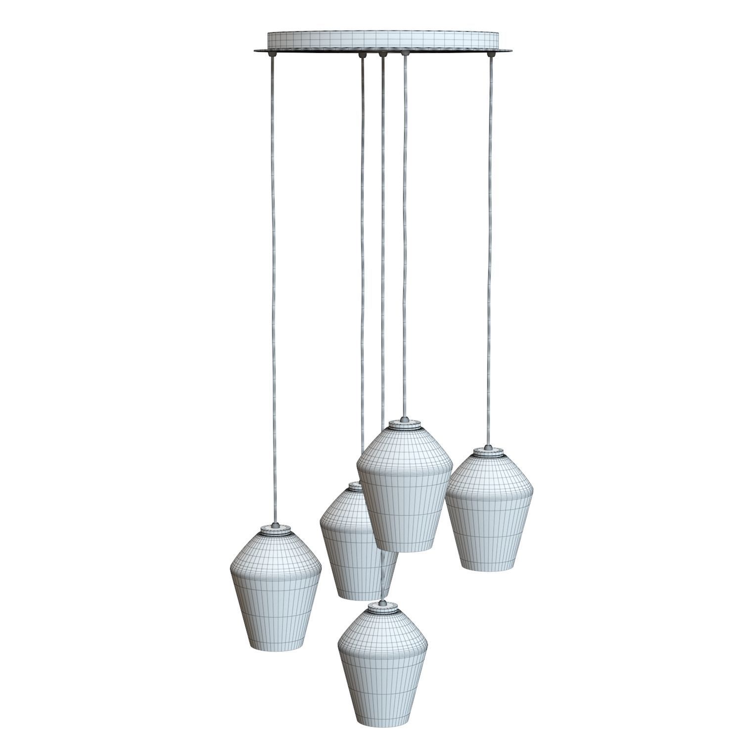 Crate and Barrel Arren Round Angled Pendant 3D model_4