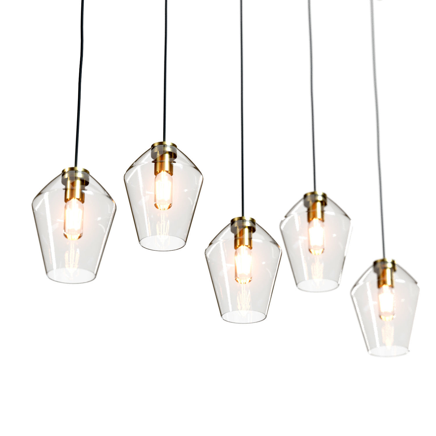 Crate and Barrel - Arren Linear Angled Pendant 3D model_4