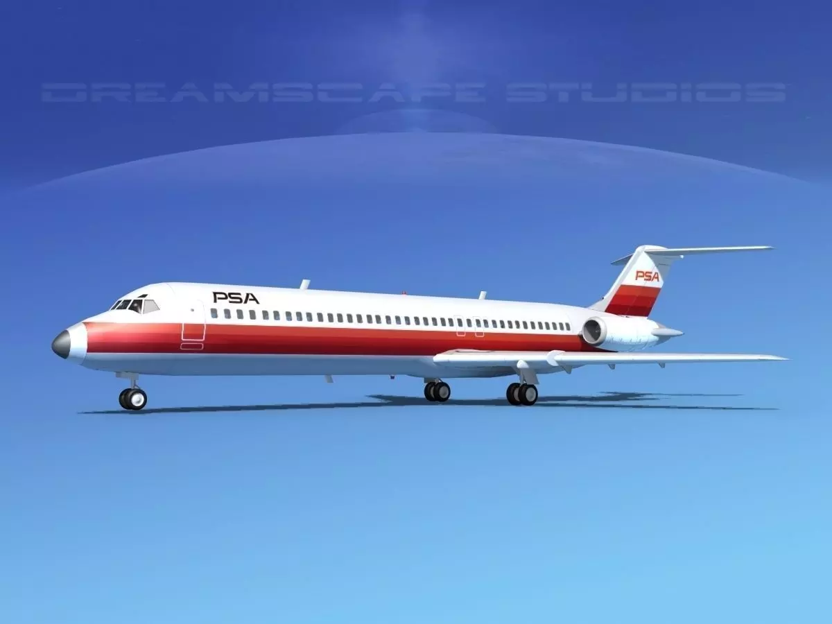 Douglas DC-9-40 PSA 3D model