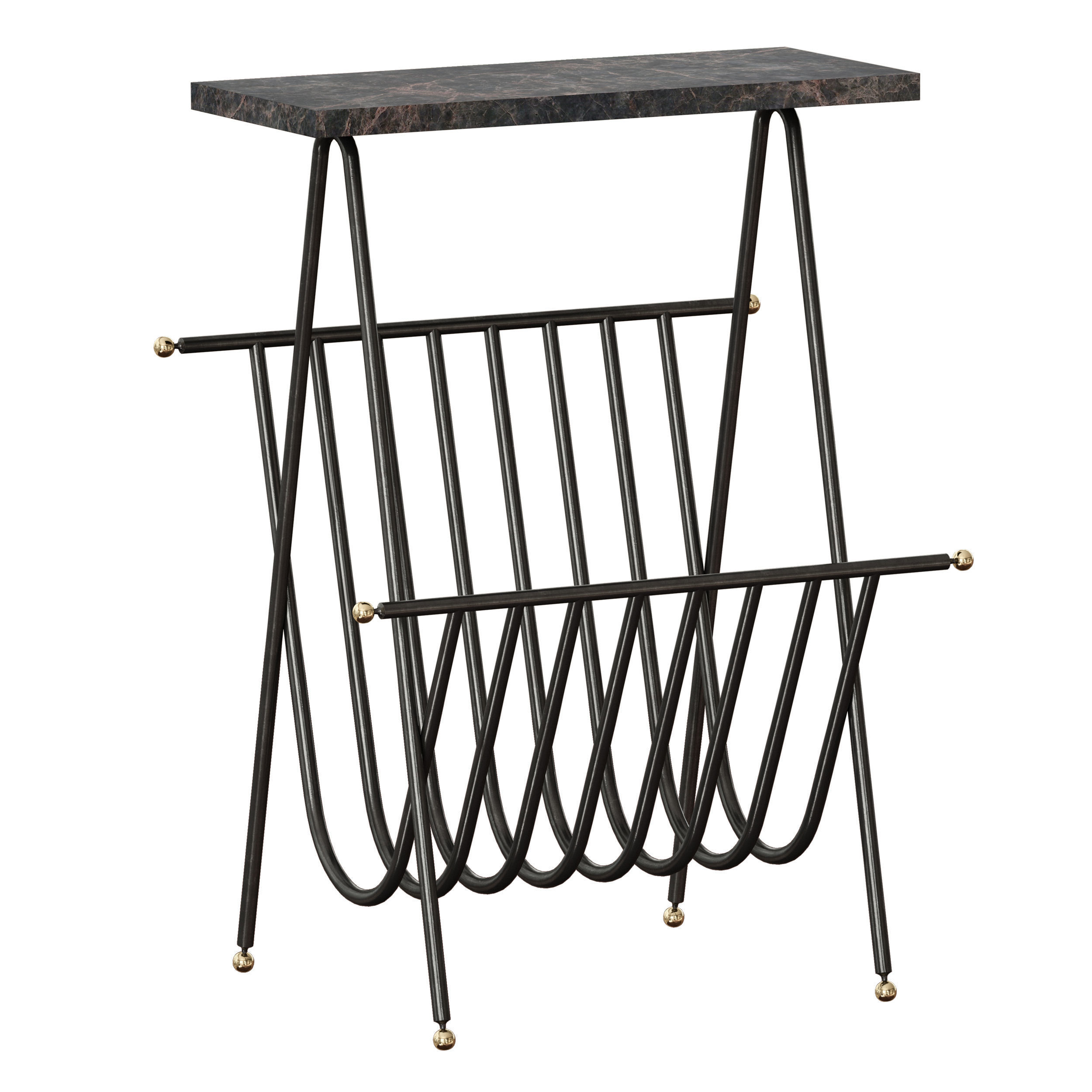 Bromley Magazine End Table Crate and Barrel 3D model_1