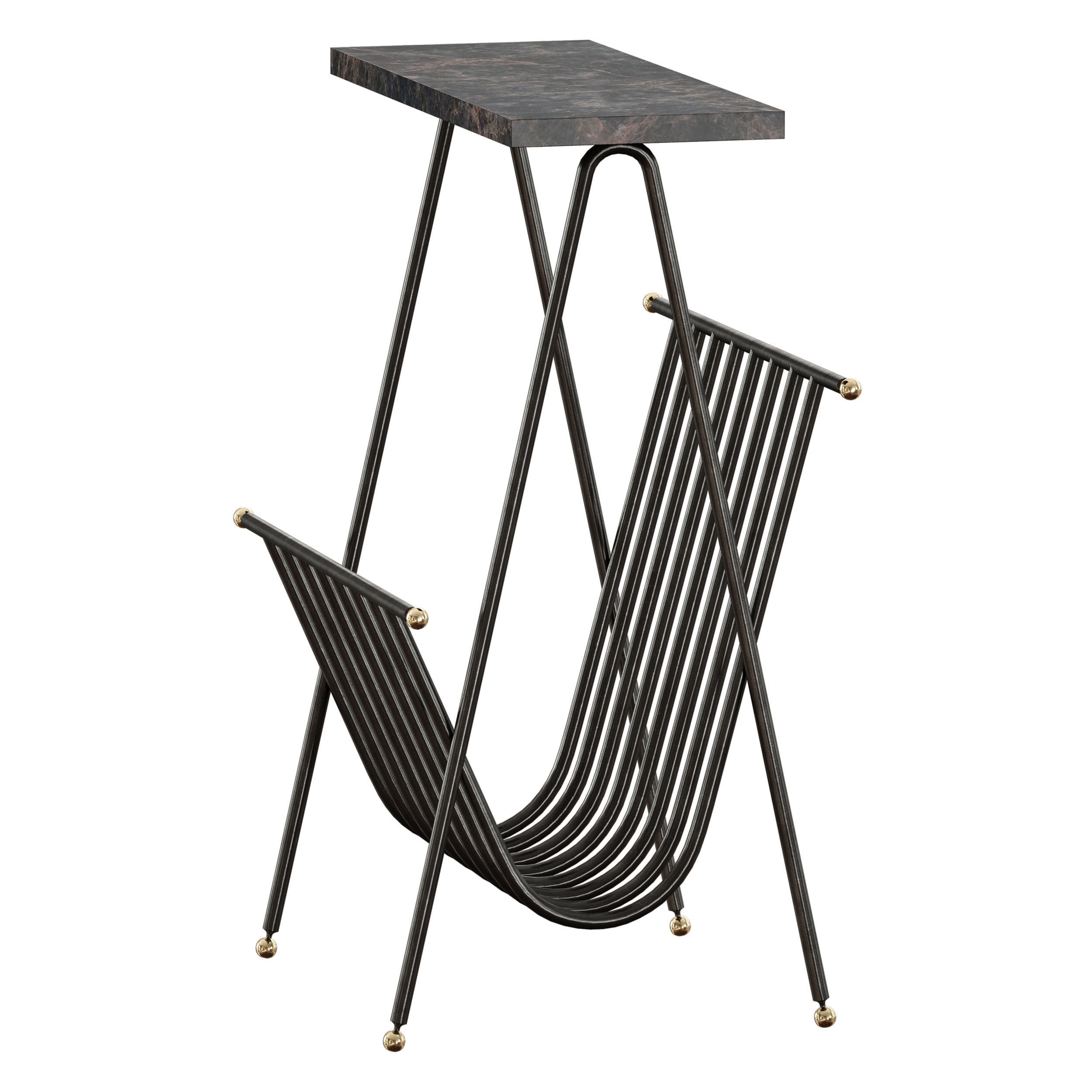 Bromley Magazine End Table Crate and Barrel 3D model_4