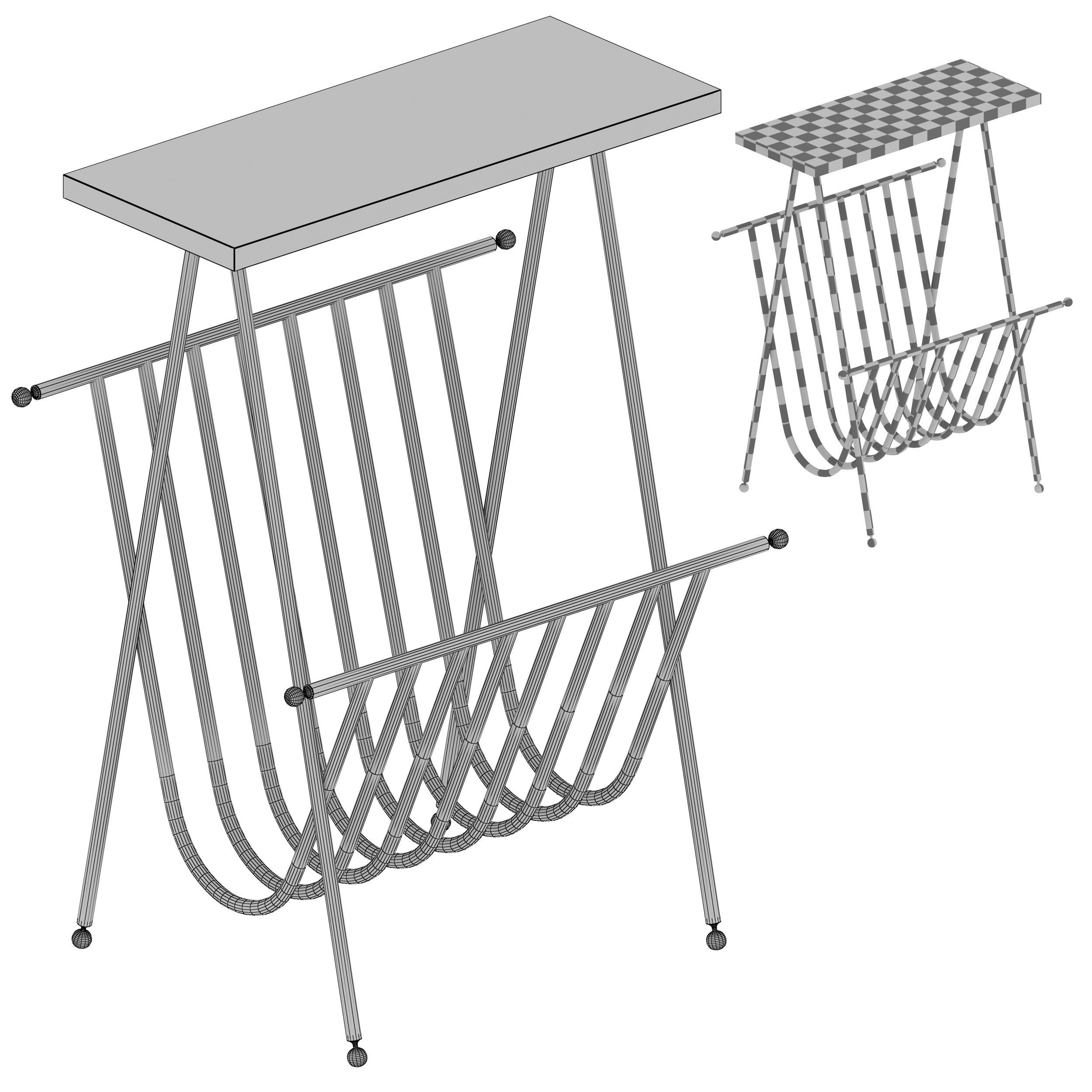 Bromley Magazine End Table Crate and Barrel 3D model_5
