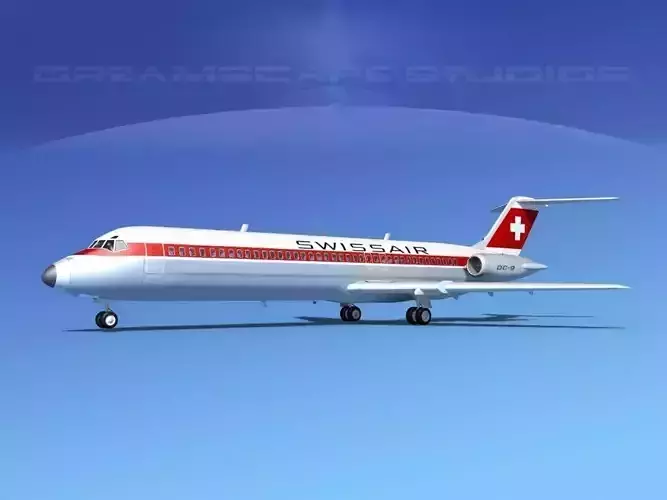 Douglas DC-9-40 Swissair 3D model