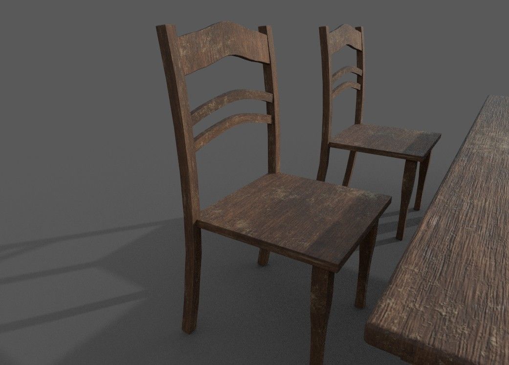 table with chairs 3D model_5