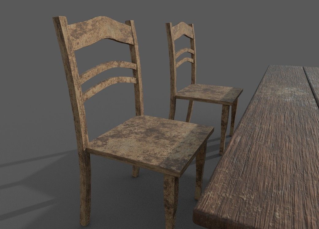 table with chairs 3D model_4