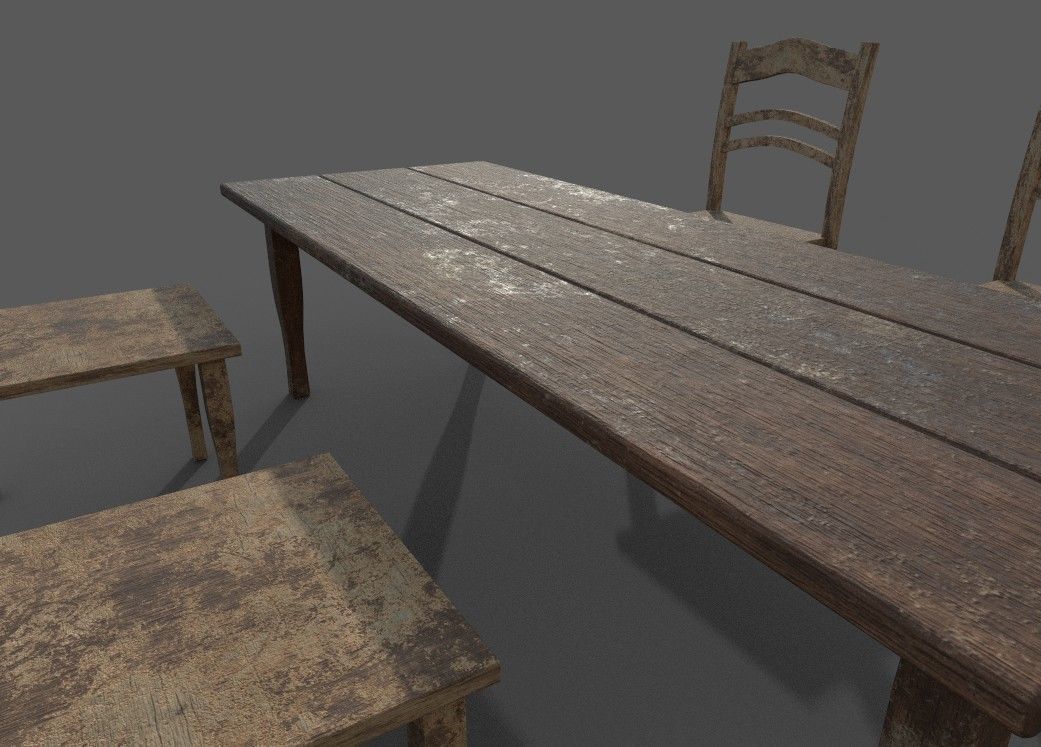 table with chairs 3D model_3