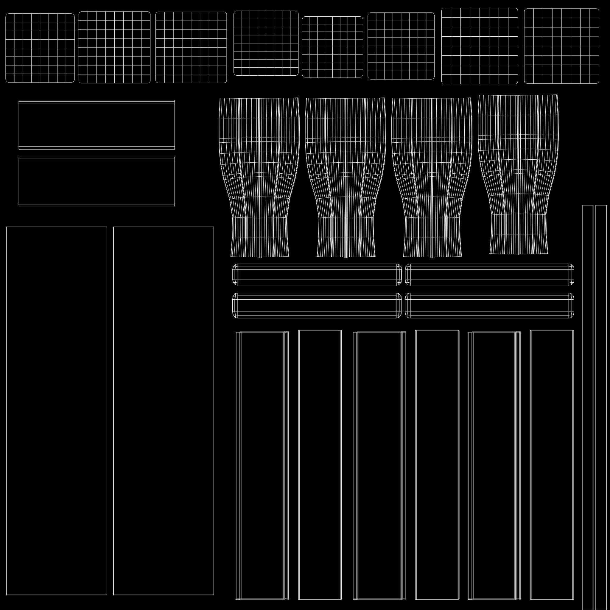 table with chairs 3D model_7