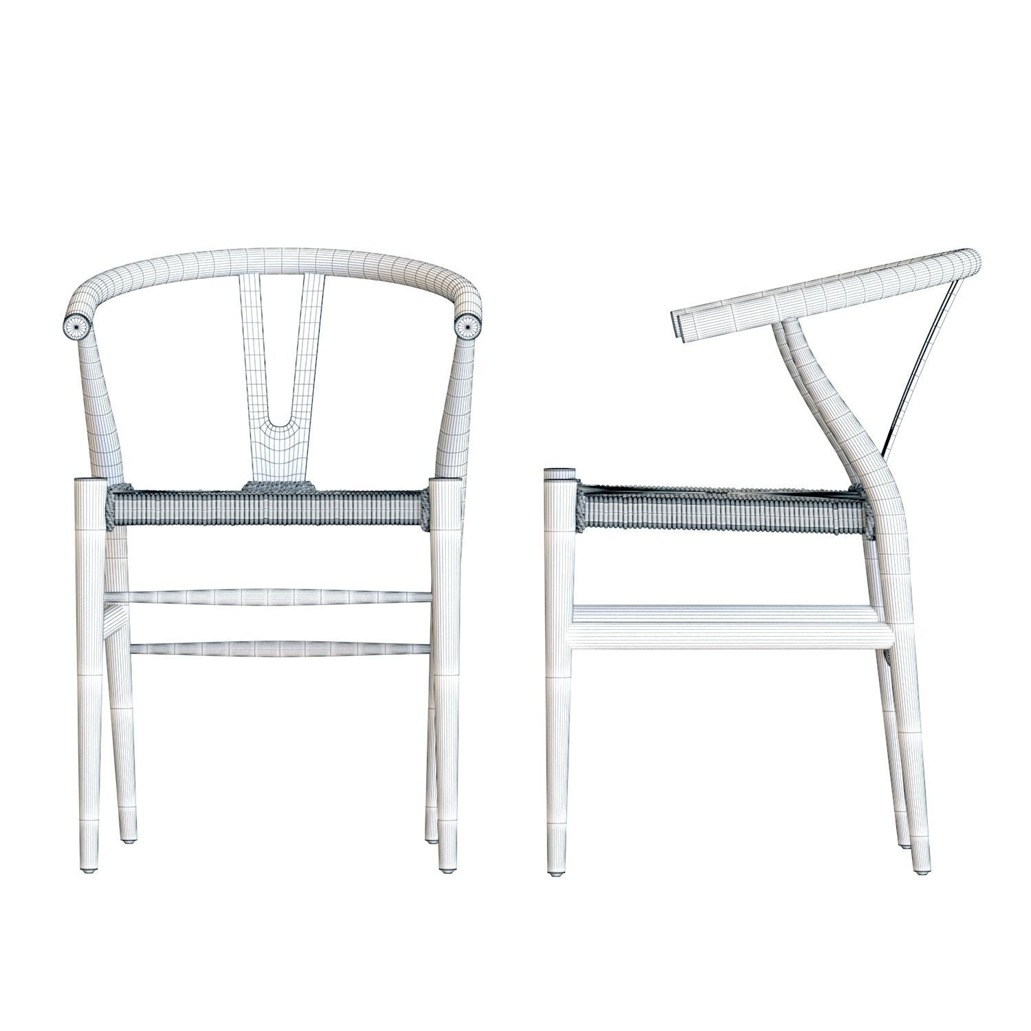 Crate and Barrel - Crescent Dining Chair 3D model_5