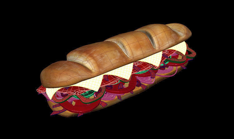 subway sandwich Low-poly 3D model_1