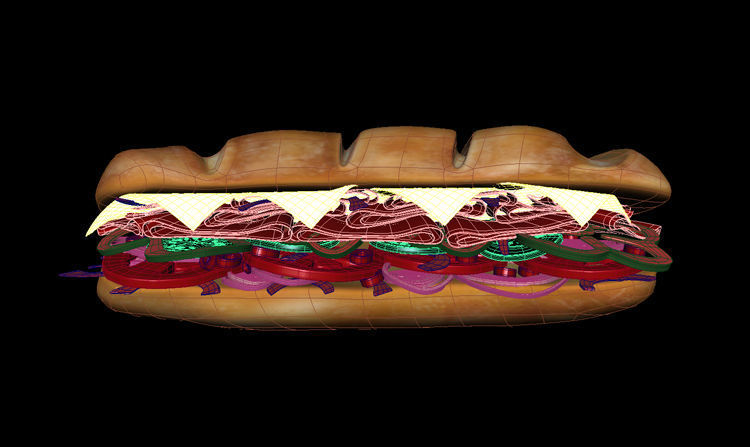 subway sandwich Low-poly 3D model_2