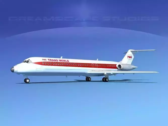 Douglas DC-9-40 Trans World 1 3D model