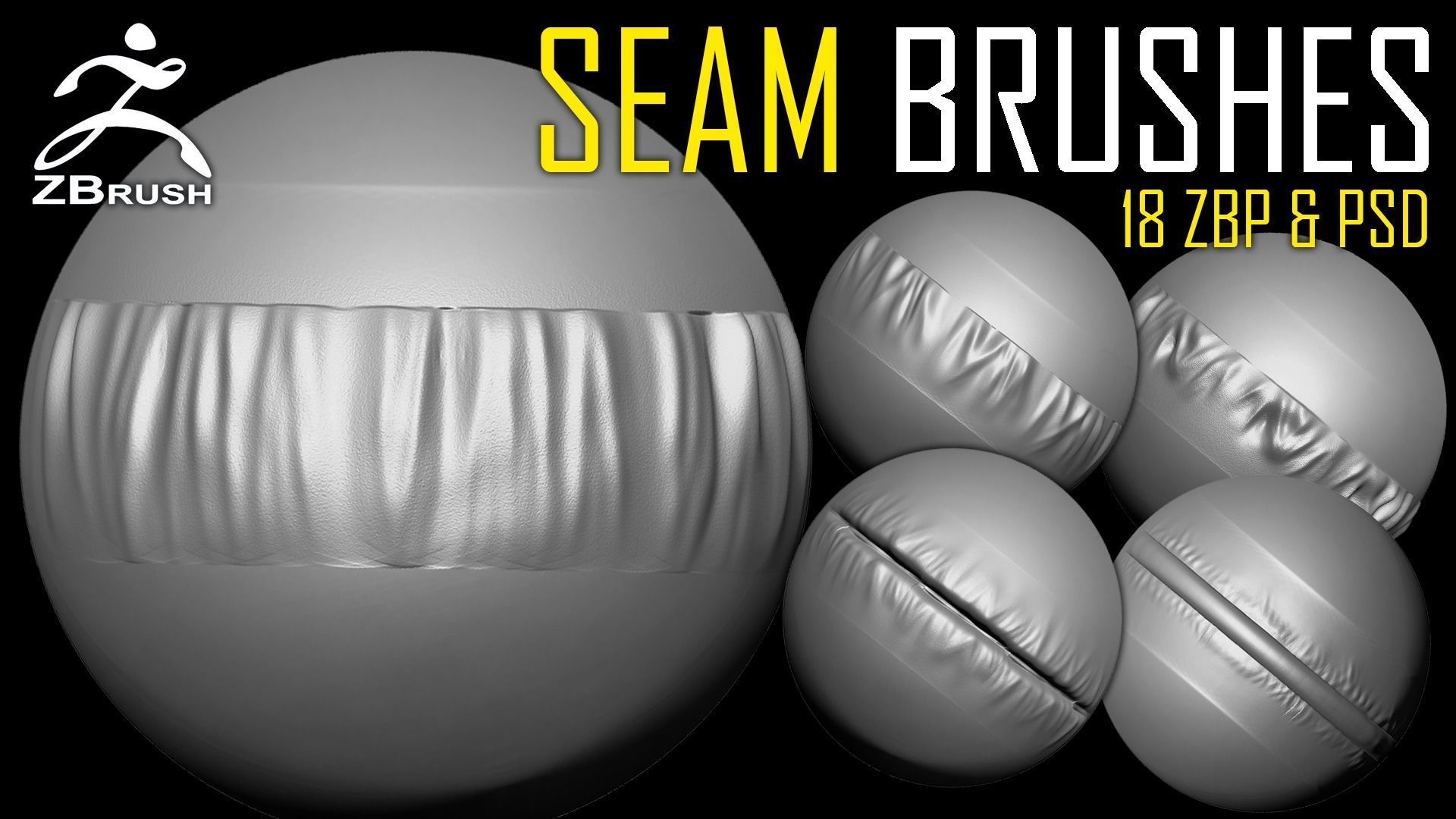 Seam Brushes and Alphas PSD 3D model
