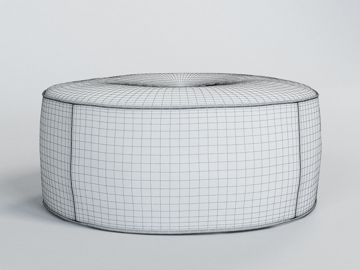 Rounded Ottoman 3D model_3