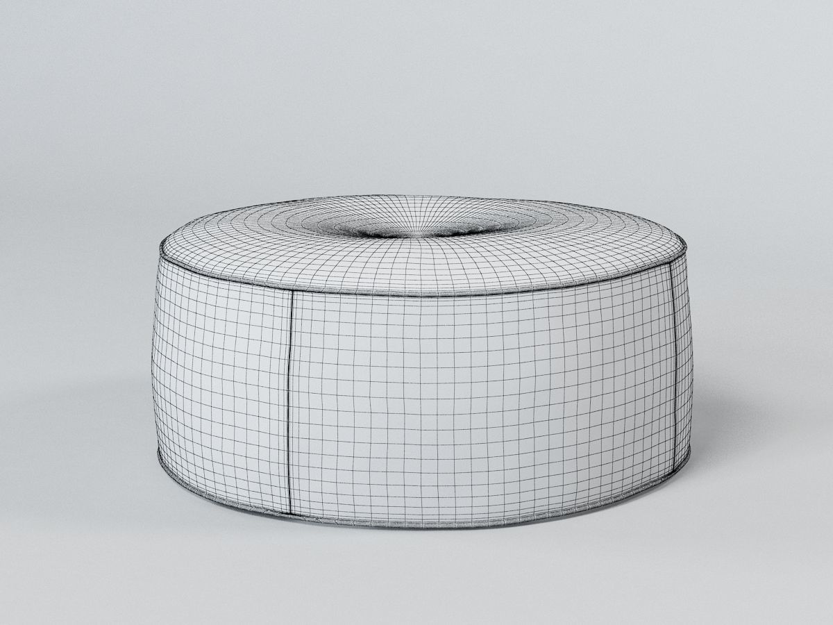Rounded Ottoman 3D model_1