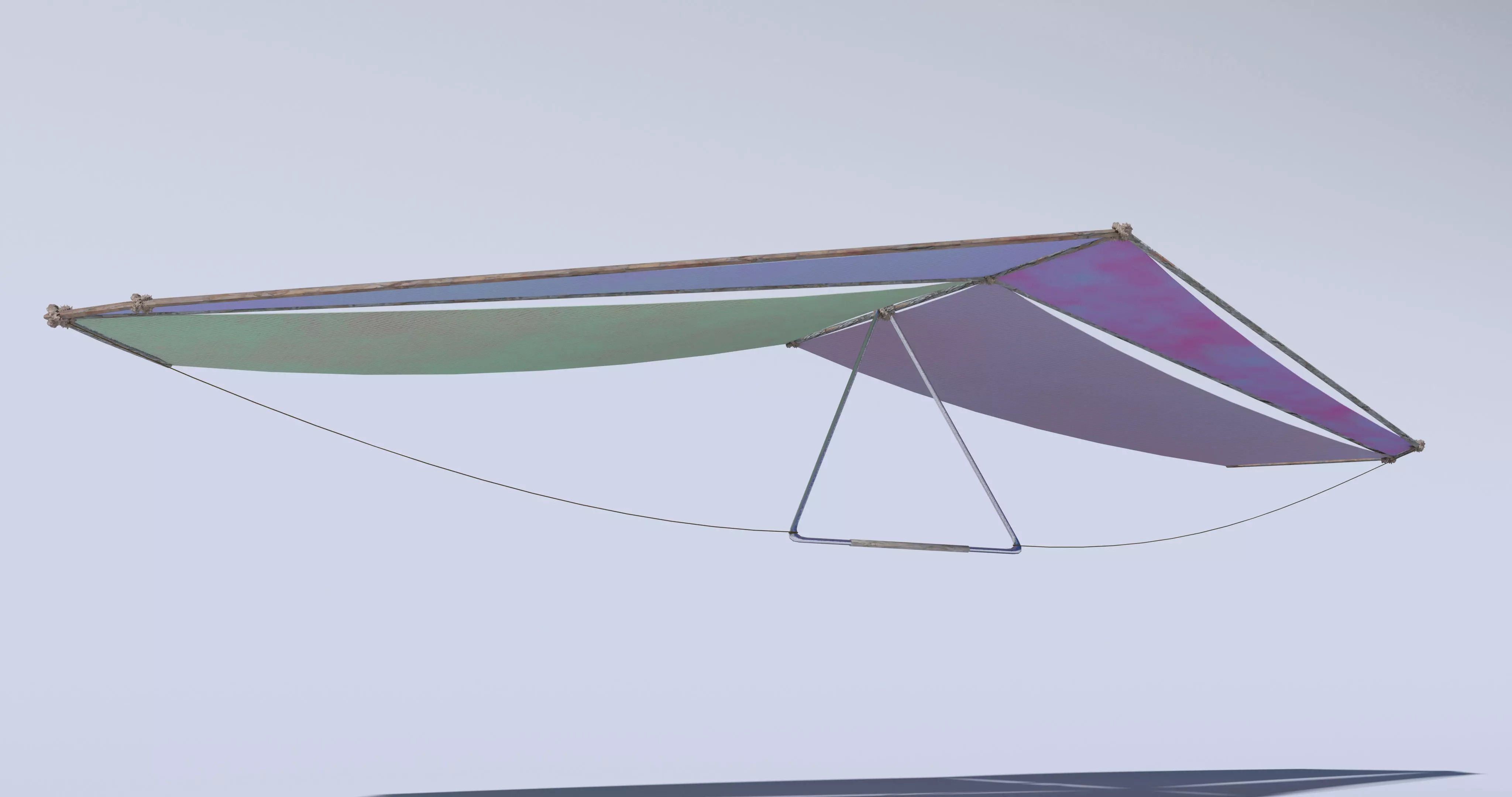 Handmade hand-glider Low-poly 3D model