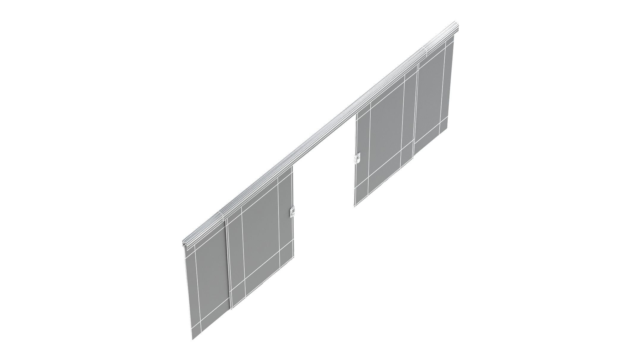 Glass Sliding Door 3D model_7