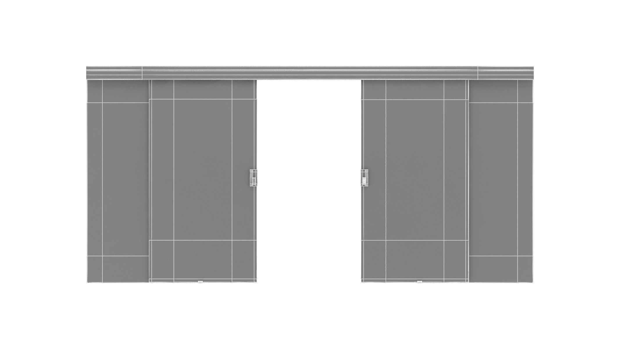 Glass Sliding Door 3D model_5