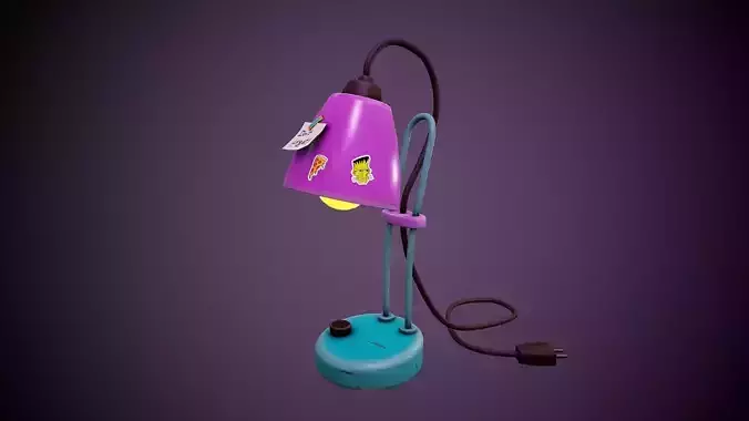 Stylized Desk Lamp - Tutorial Included Low-poly 3D model