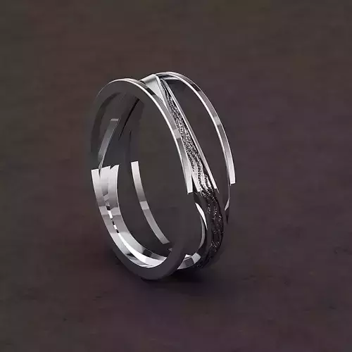 Woman engagement ring waves