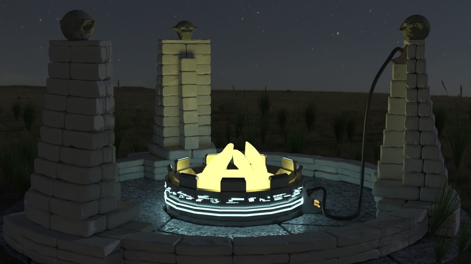 Charging station of the Ancients Low-poly 3D model_5