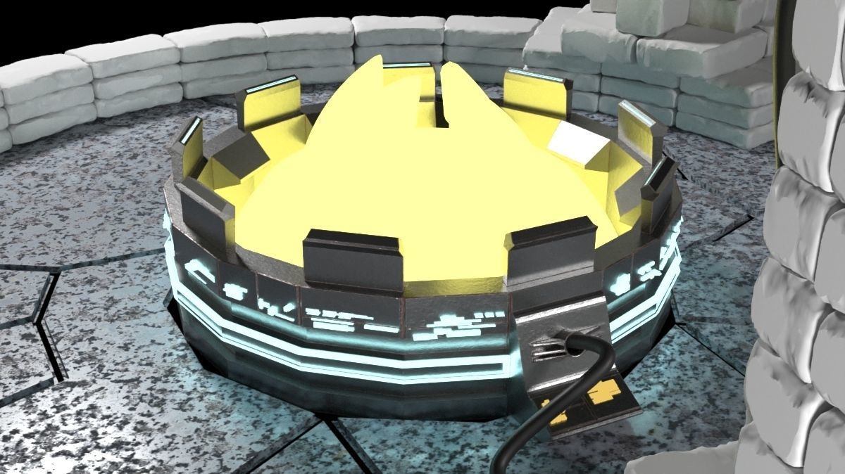 Charging station of the Ancients Low-poly 3D model_1