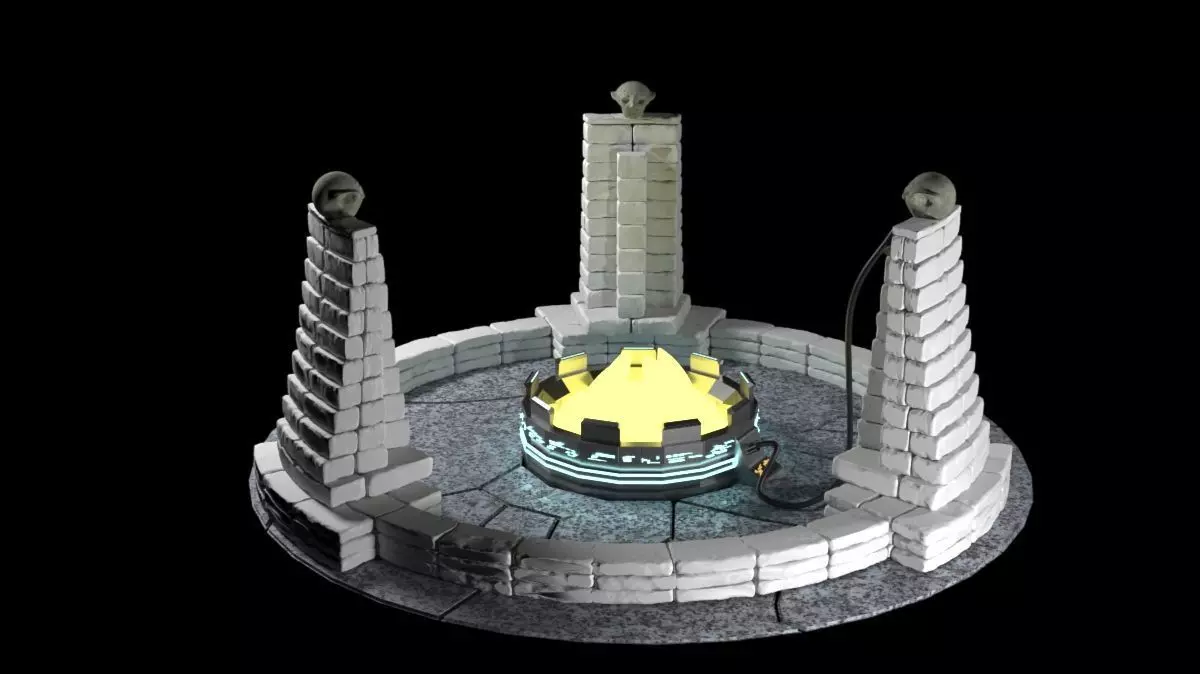 Charging station of the Ancients Low-poly 3D model_0