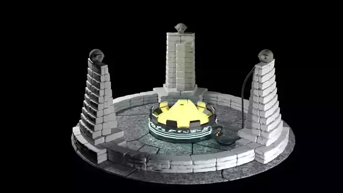 Charging station of the Ancients Low-poly 3D model
