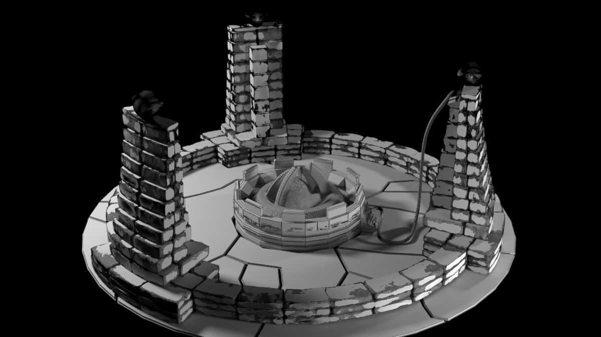 Charging station of the Ancients Low-poly 3D model_6