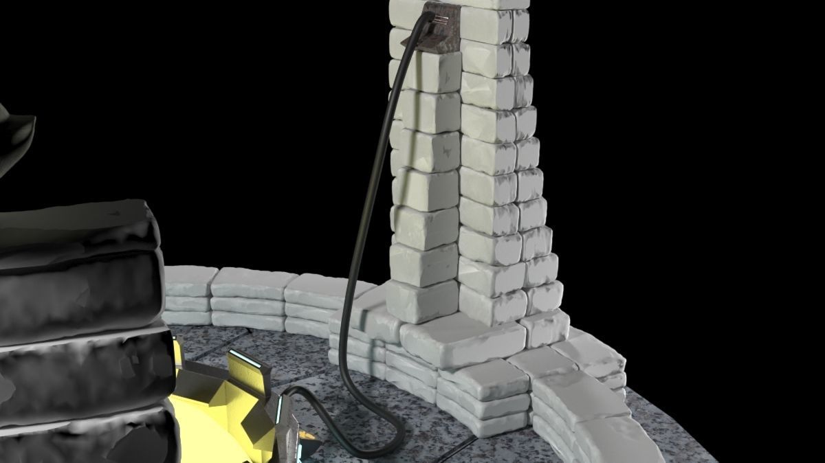 Charging station of the Ancients Low-poly 3D model_4