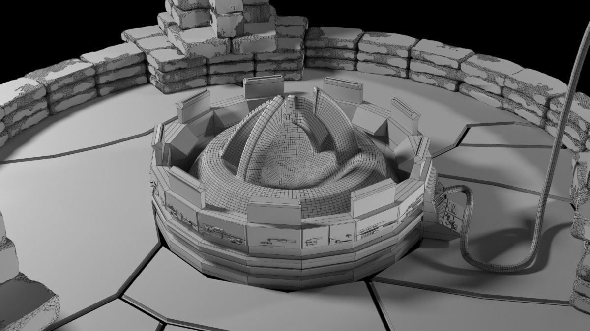 Charging station of the Ancients Low-poly 3D model_7