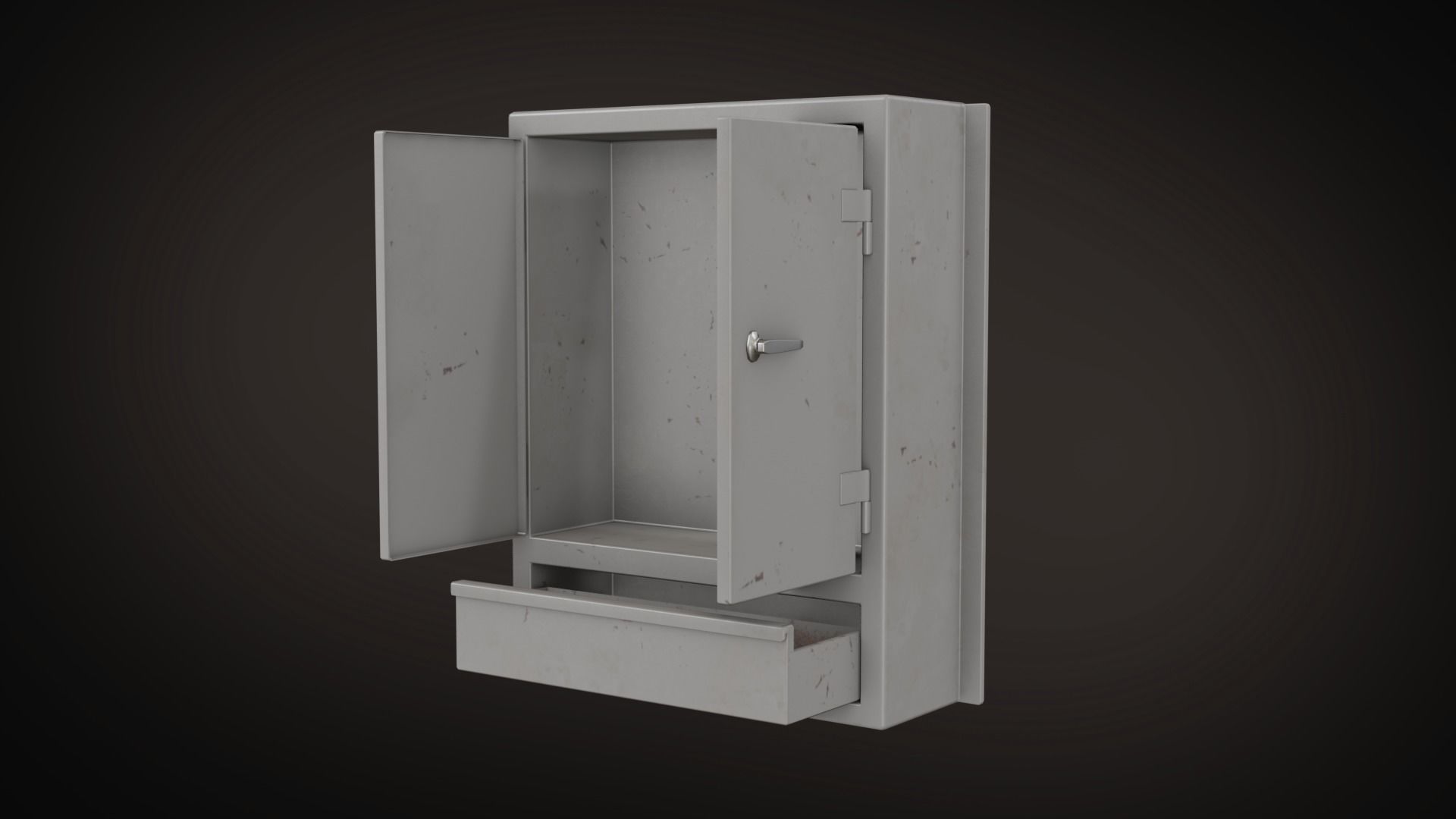 Wall Mounted Cabinet Low-poly 3D model_1
