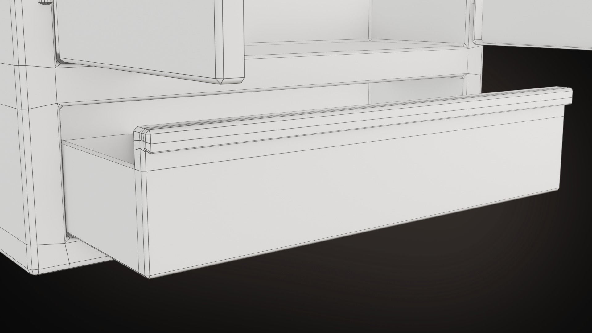 Wall Mounted Cabinet Low-poly 3D model_14