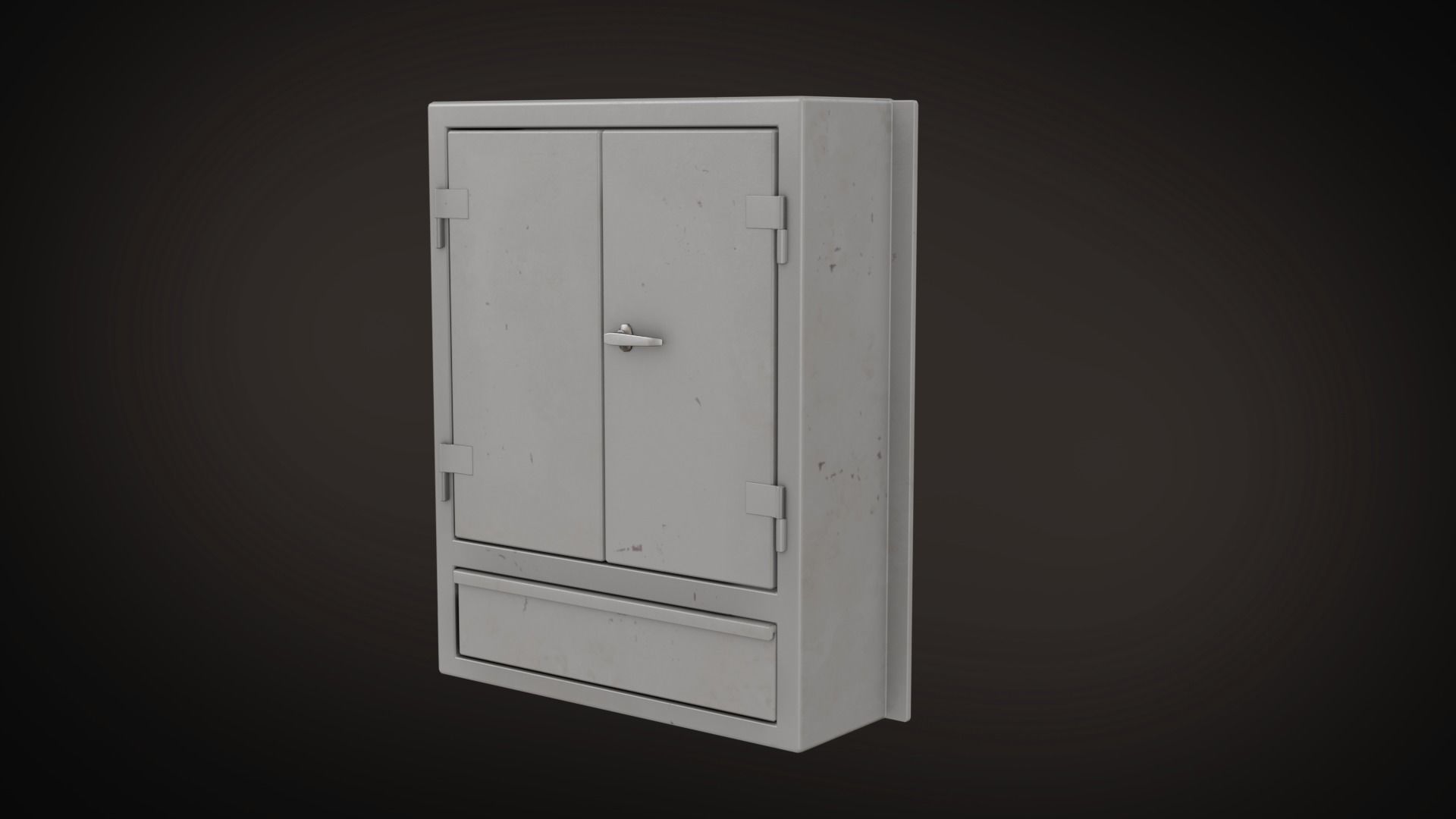 Wall Mounted Cabinet Low-poly 3D model_8