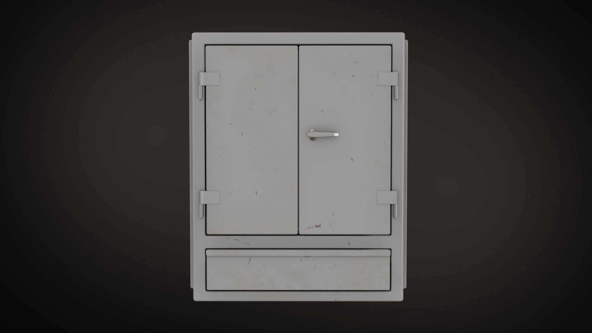 Wall Mounted Cabinet Low-poly 3D model_9