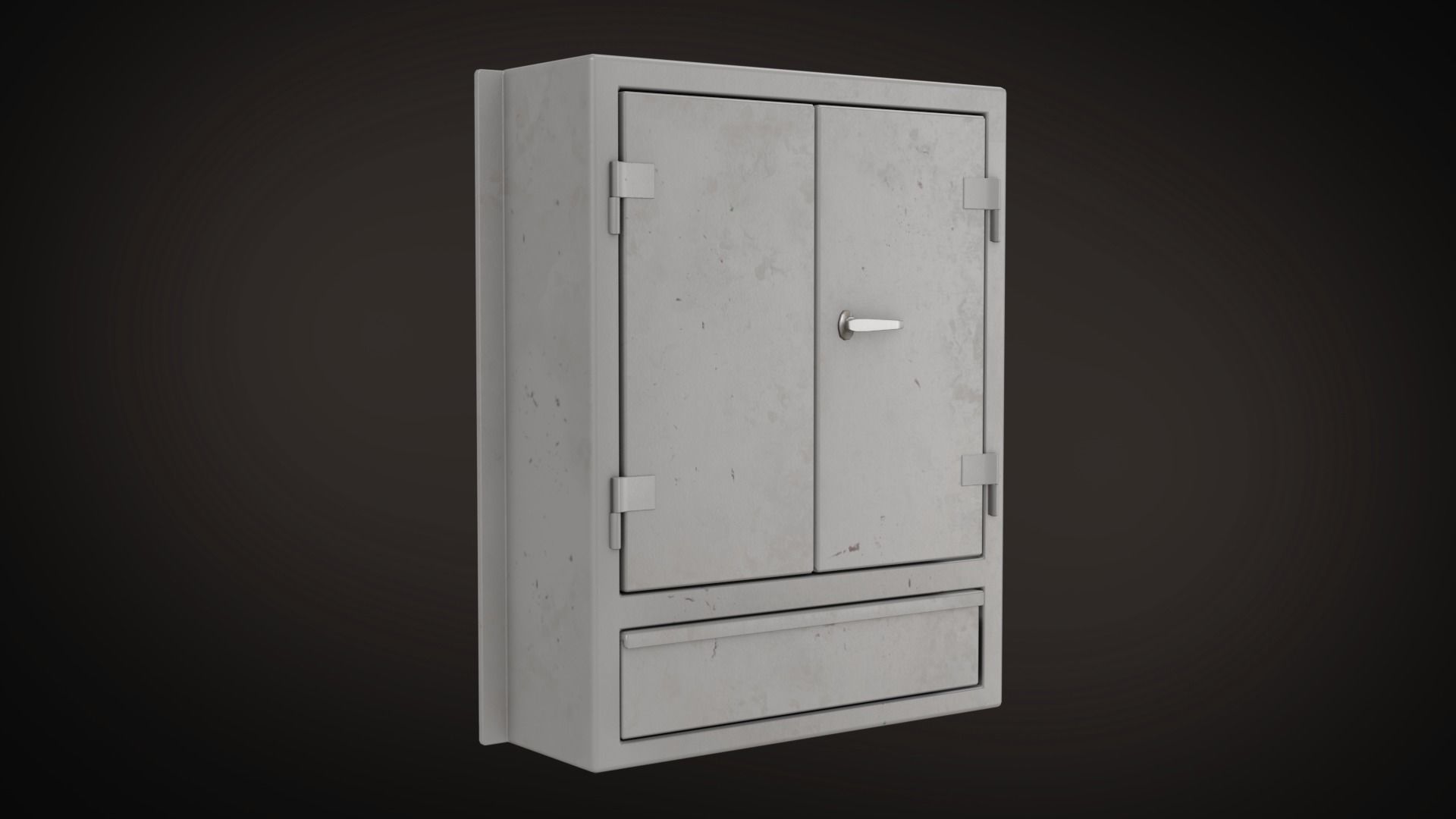 Wall Mounted Cabinet Low-poly 3D model_7