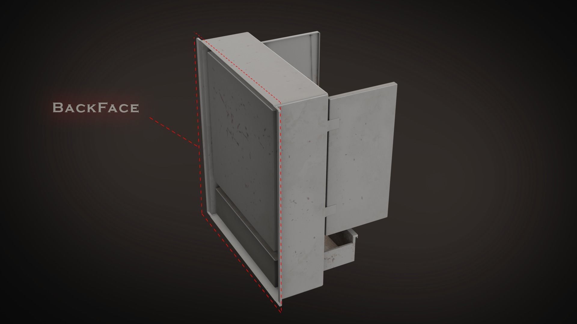 Wall Mounted Cabinet Low-poly 3D model_5