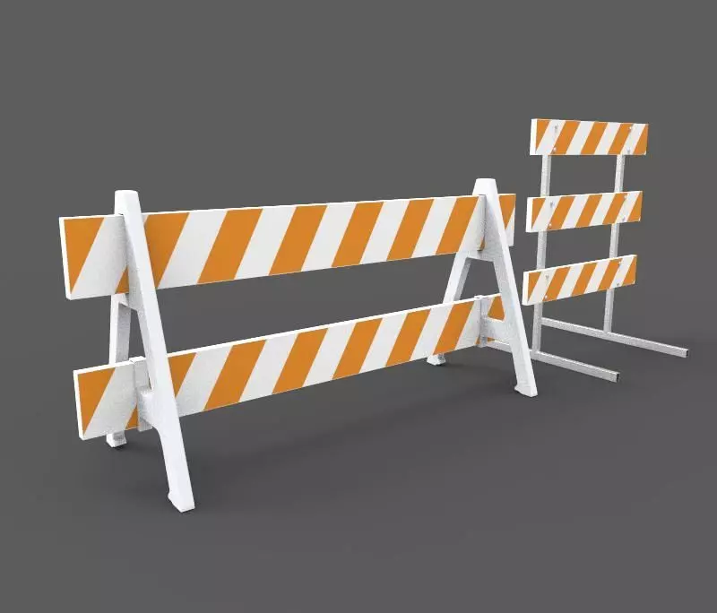 Traffic Barricade 3D model_0