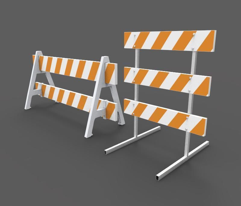 Traffic Barricade 3D model_1