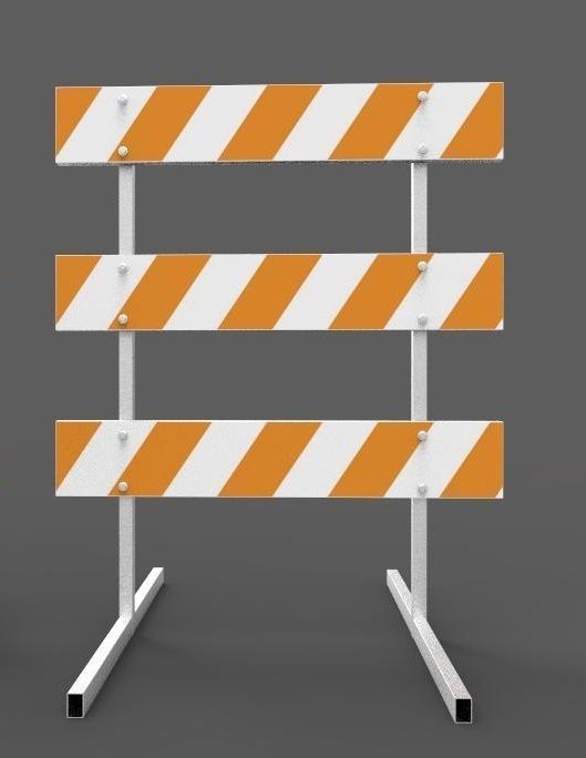 Traffic Barricade 3D model_4